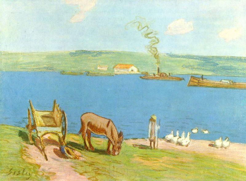 Alfred Sisley Flussufer France oil painting art